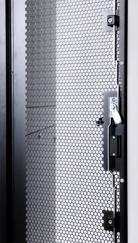 Шкаф серверный ПРОФ напольный 48U (800x1000) дверь перфор. 2 шт., черный, в сборе (ЦМО)