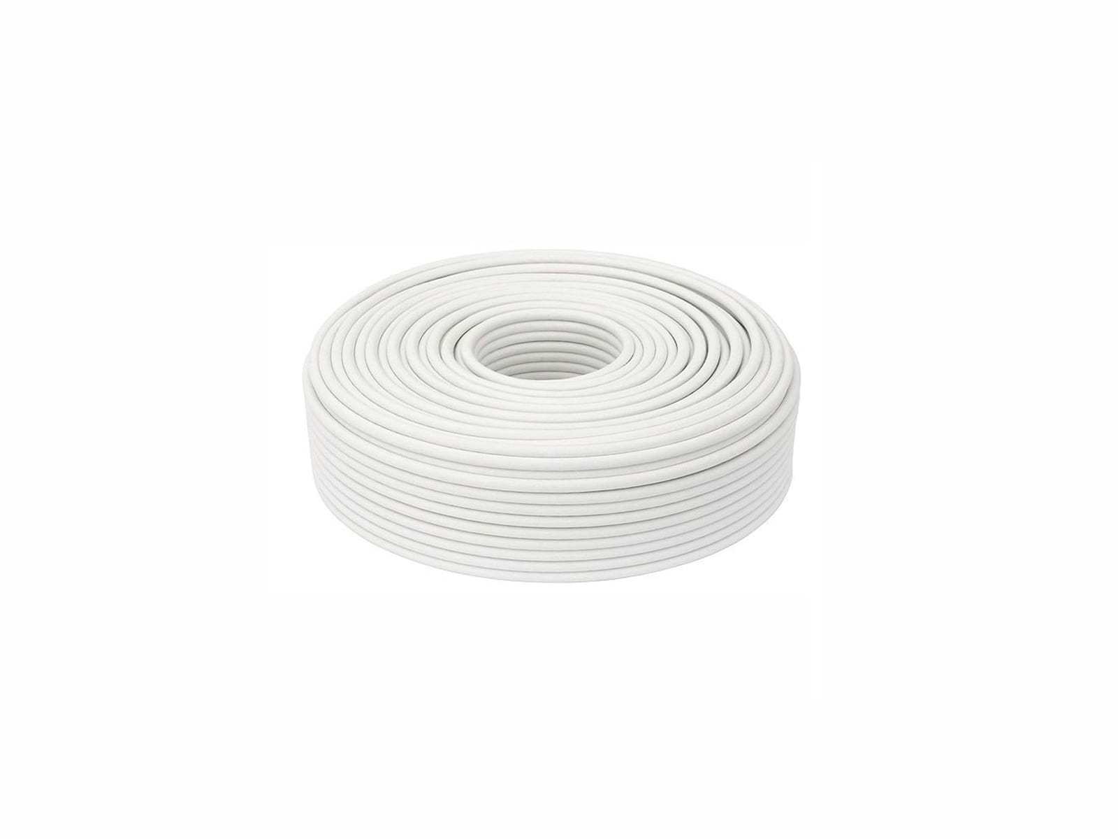 Кабель комбинированный Ripo 3C-2V+2x0.5 мм2 (ККСВ-В+2Х0,5) 75 Ом Cu/Cu, белый, плоский, Standart, 100m