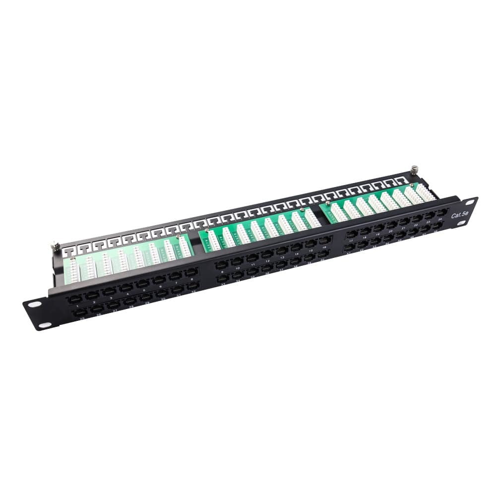 Патч-панель высокой плотнос Ripo 19", 1U, 48 порта, Cat.5e Класс D,100МГц, RJ45/8P8C, напыление 3мкд