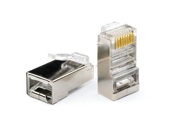 Коннектор RJ-45 (8P8C) Cat.5e, экранированный RIPO, покрытие 3мкд (по 10 шт.)