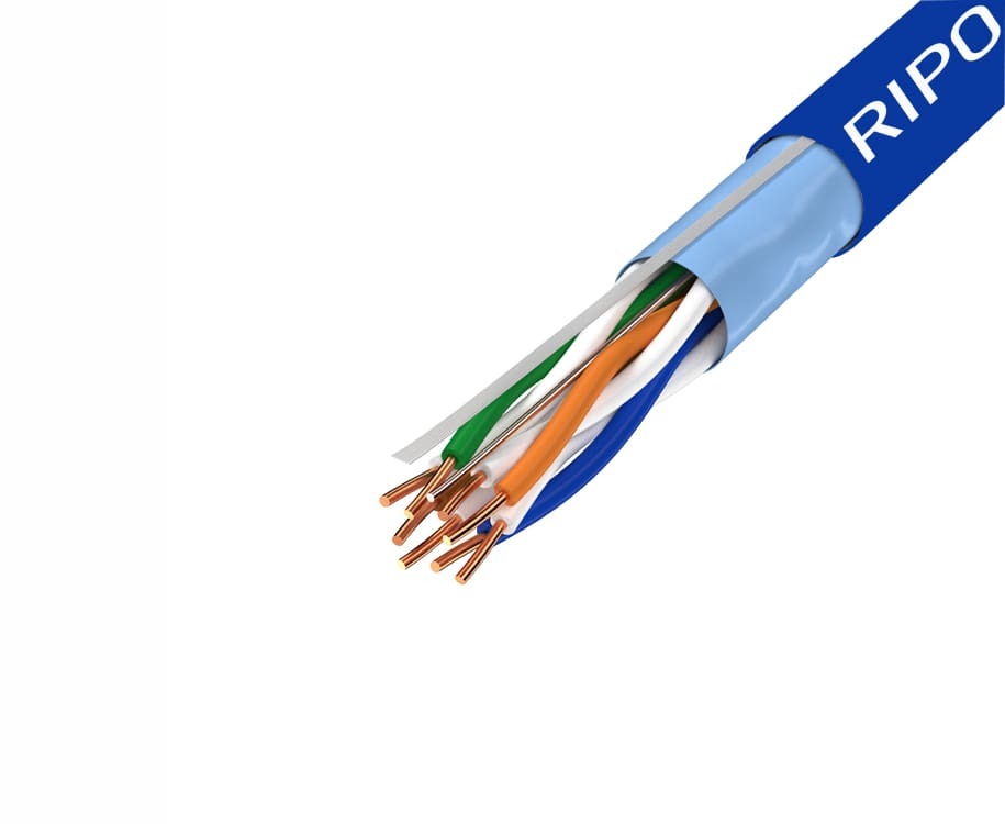 FTP 4 нг-LSHF CAT5E 24AWG Cu Ripo Standart , 305м.,Fluke (КВСПВэ-5e LS нг (А)-HF 4*2*0.5), синий