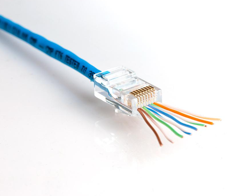 Коннектор проходной RJ-45 (8P8C) Cat.5e, RIPO, универсальные ножи (упк. 100шт.)