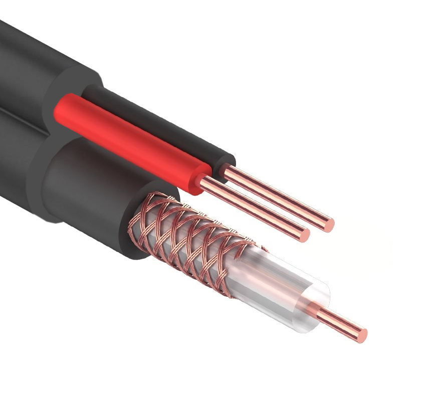 Кабель комбинированный Ripo 3C-2V+2x0.5 мм2 (ККСВ-П +2х 0.5мм) 75 Ом Cu/Cu, Outdoor, плоский, Standart, 100m
