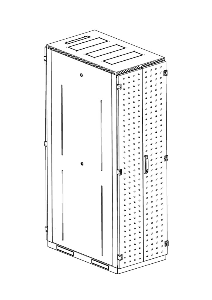 Шкаф серверный напольный 45U (600x1200) дверь перфорированная, задние двойные перфорированные (ЦМО)