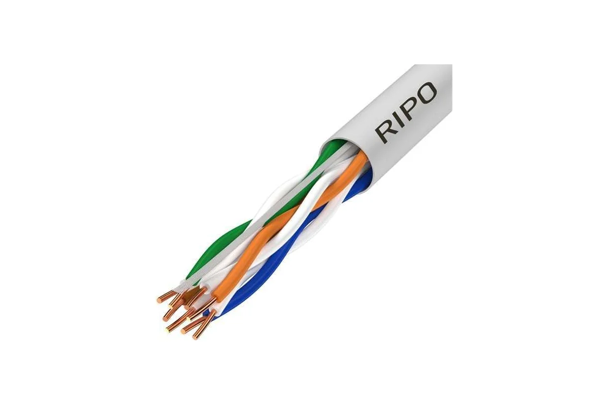 Кабель Ripo Premium UTP Cat 5e, 4 пары, 25 м, Cu, 24 AWG, Fluke test