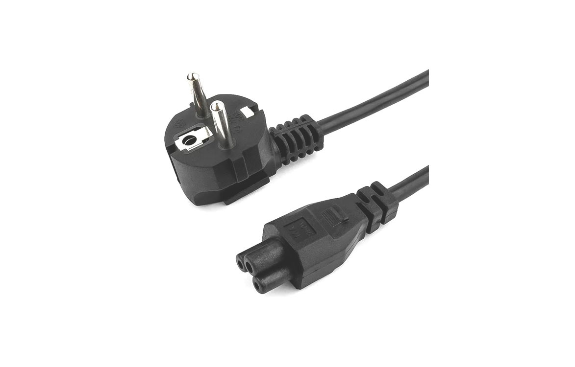Кабель питания RIPO 1.8м, Schuko S22-C5 (3*0.75 mm2) 10A, черный, угл. вилка, с заземл (для ноутб)