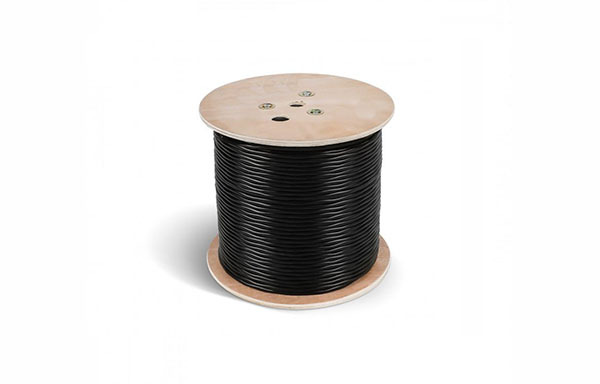 FTP4CAT5E 24AWG Cu Ripo (outdoor) с одножильным тросом, черный, (305м)
