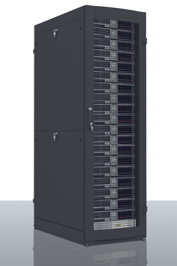 Шкаф серверный ПРОФ напольный 42U (600x1200) дверь перфор. 2 шт., черный, в сборе (ЦМО)