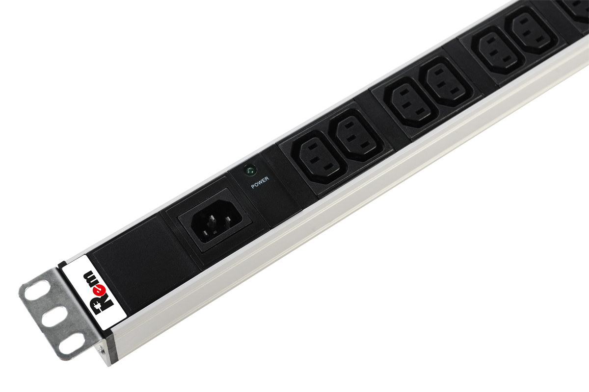 Блок розеток Rem-10 без шнура с инд., 10  IEC 60320 C13, вход IEC 60320 C14, 10A, алюм., 19&amp;quot; (ЦМО)