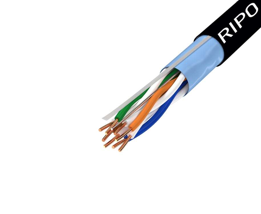 FTP 4 CAT5E 24AWG Ripo  Cu BC (чистая медь), Outdoor, PE, черный, 1x305м.