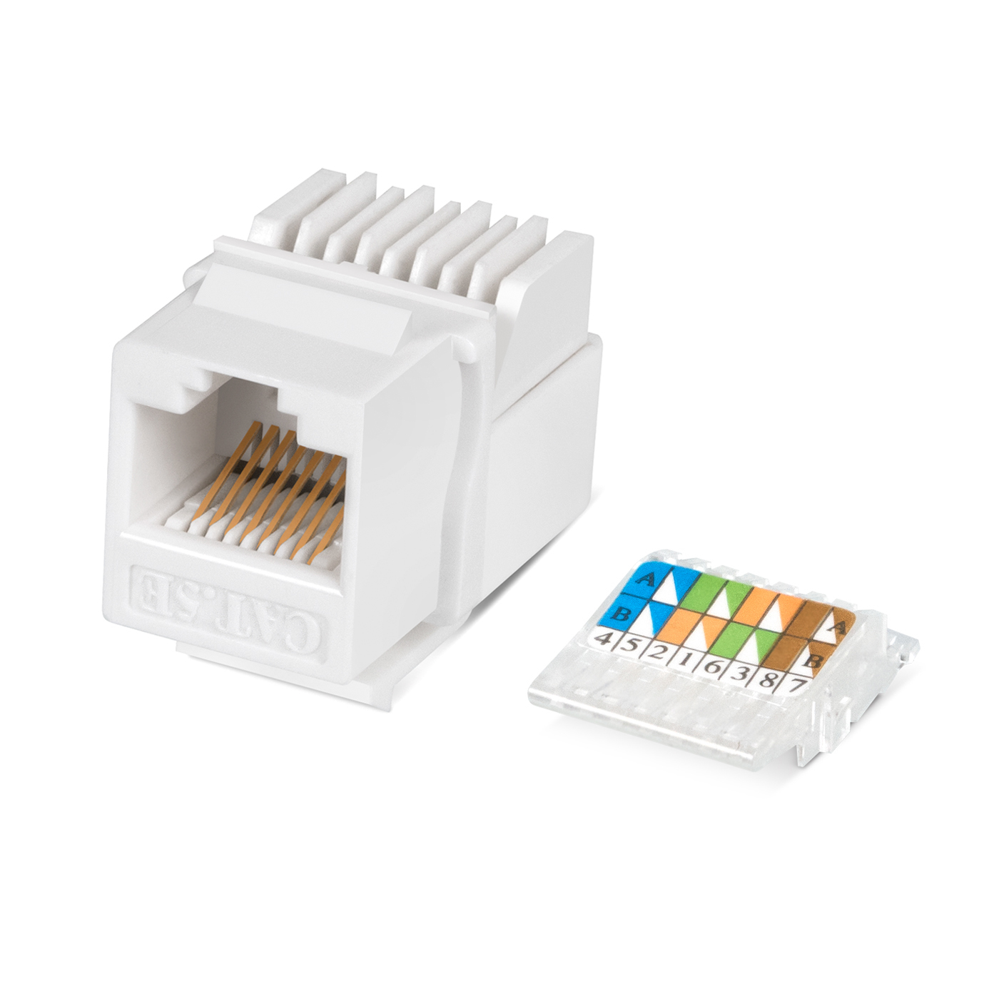Вставка Keystone Jack  RJ-45(8P8C) Ripo, категория 6, без инструмента Toolless, белая