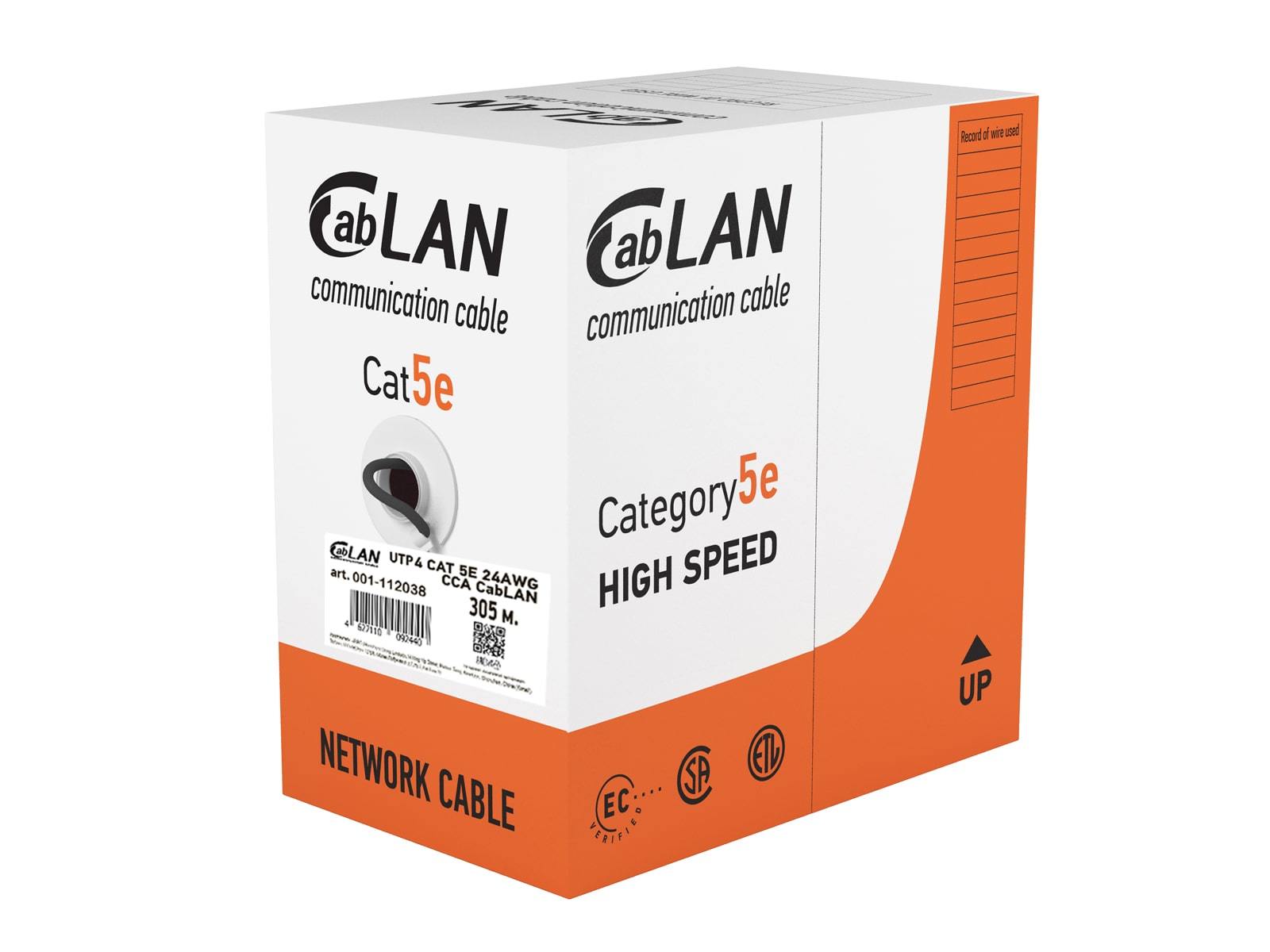 UTP4 CAT5E 24AWG CCA PE (outdoor)  CabLAN (305m) 0,45