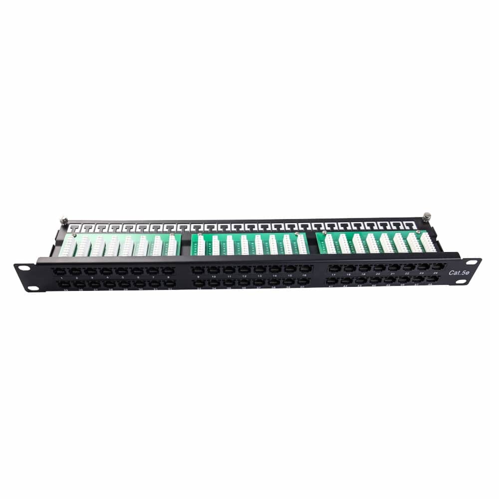 Патч-панель высокой плотнос Ripo 19", 1U, 48 порта, Cat.5e Класс D,100МГц, RJ45/8P8C, напыление 3мкд