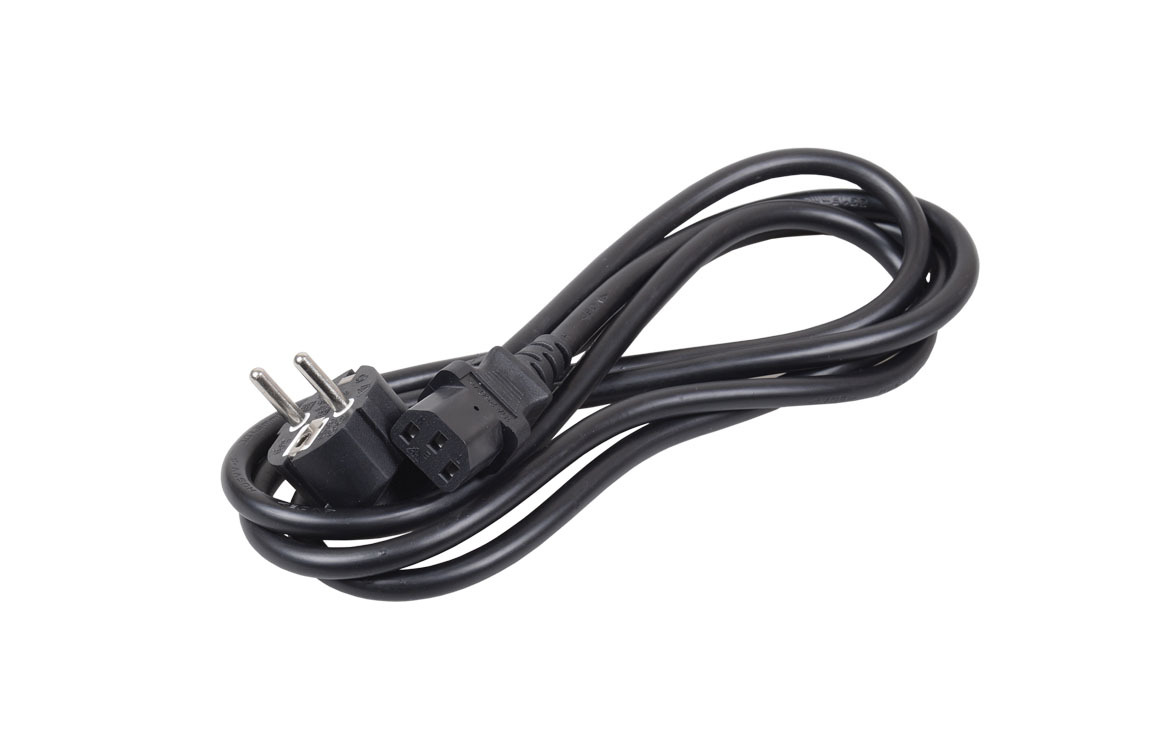 Кабель питания RIPO 1.8м, Schuko-C13 (3*1.00 mm2) 16A, черный, угловая вилка, с заземлением