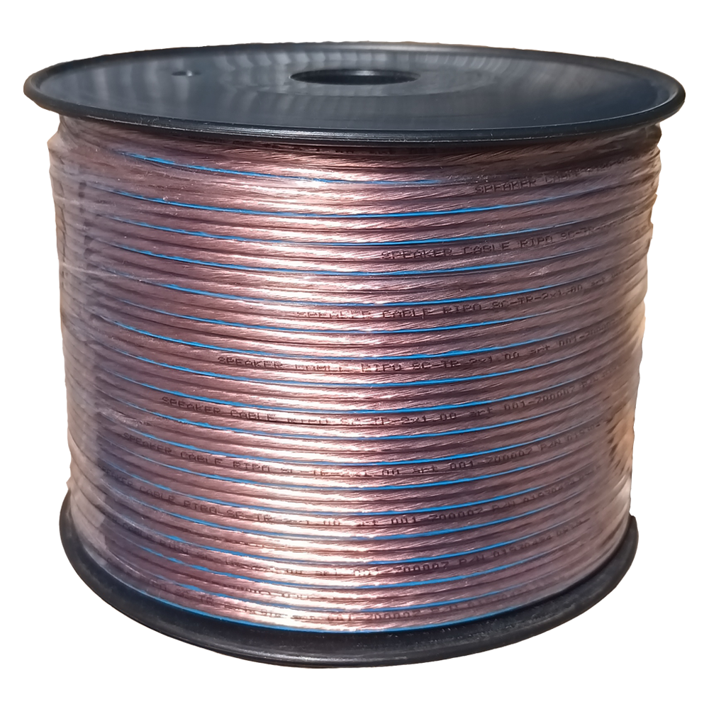 Кабель акустический RIPO SC-TR-2x1.5 CCA прозрачный с синей полосой, 2х1,5 мм2 (упк. 10м)